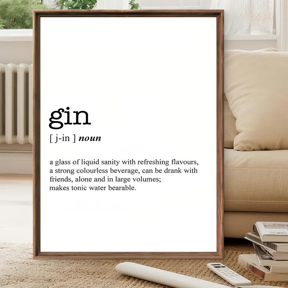 Home Bar Word - GIN Word Definition HD Wall Art