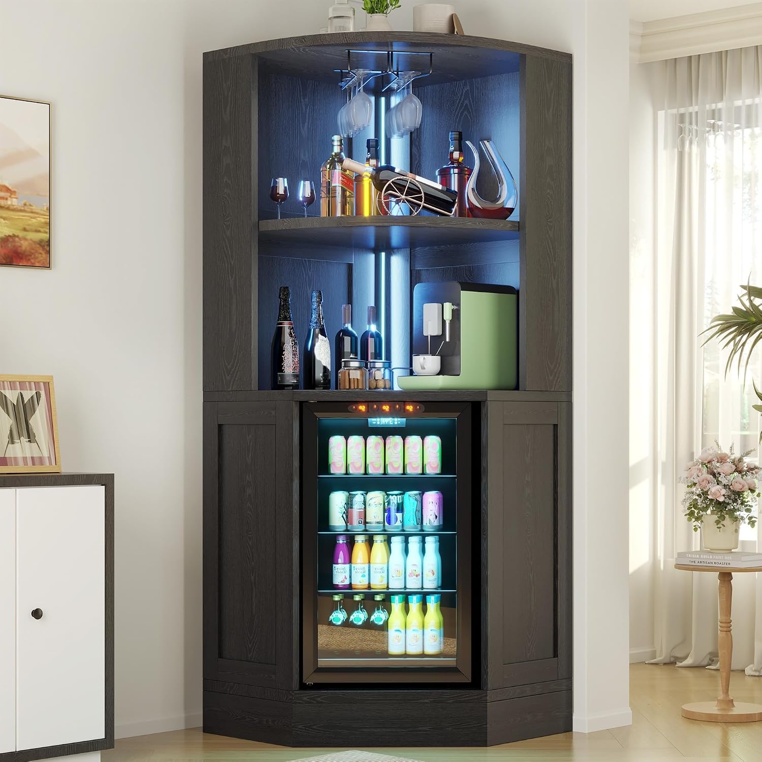Corner Bar Cabinet with Fridge - огляд і ціна Home Bar And Fridge