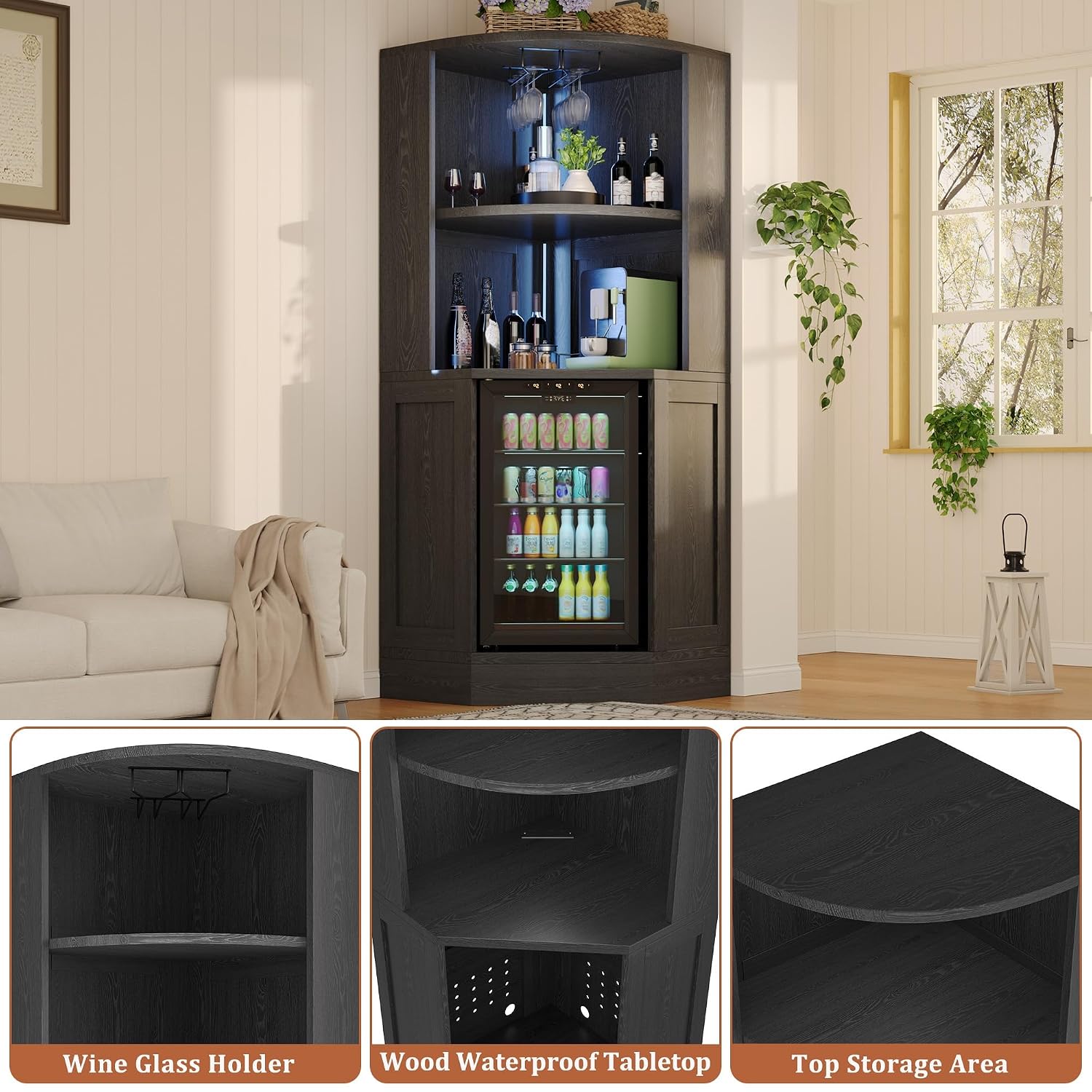 Corner Bar Cabinet with Fridge - огляд і ціна Home Bar And Fridge