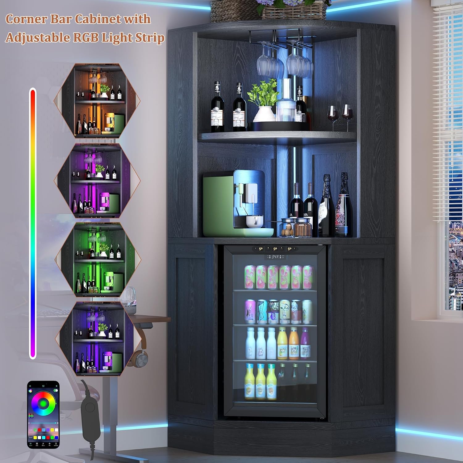 Corner Bar Cabinet with Fridge - огляд і ціна Home Bar And Fridge