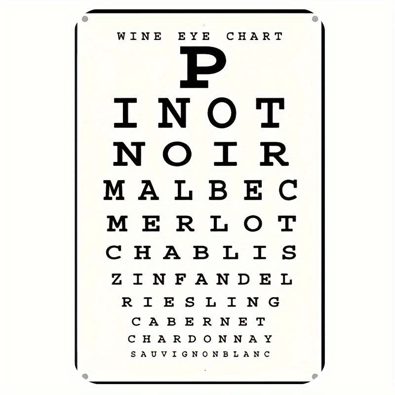 Vintage Wine Eye Chart Metal S - огляд і ціна Home Bar Cafe