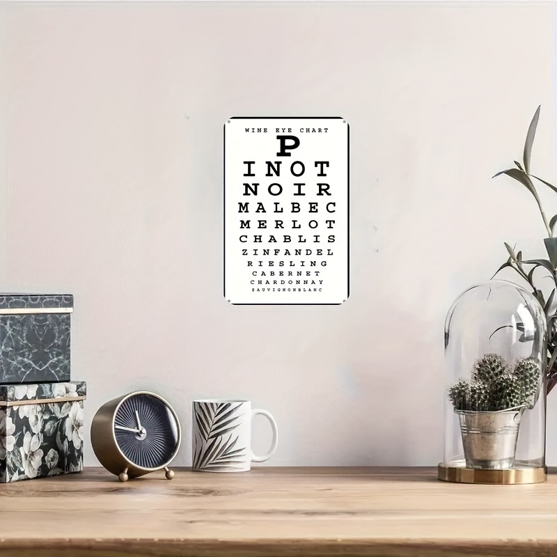 Vintage Wine Eye Chart Metal S - огляд і ціна Home Bar Cafe