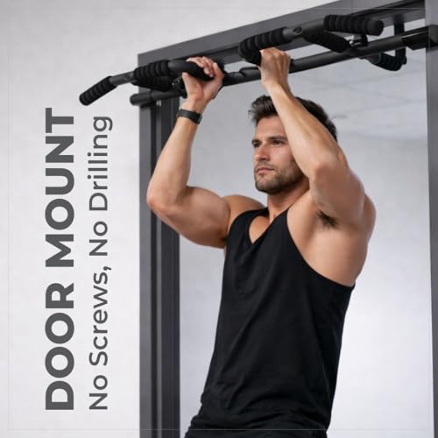 Doorway Pull Up Bar Set with S - огляд і ціна Home Bar Setup
