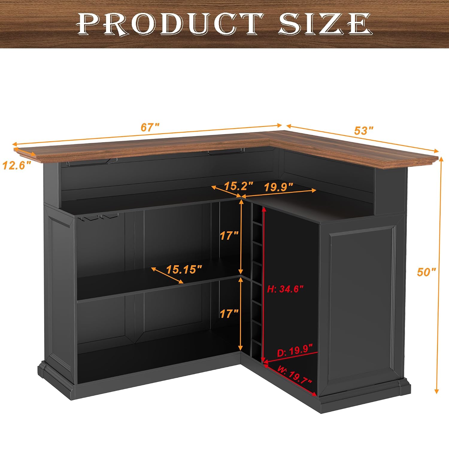 L-Shaped Home Bar Cabinet with - огляд і ціна Home Bar Setup